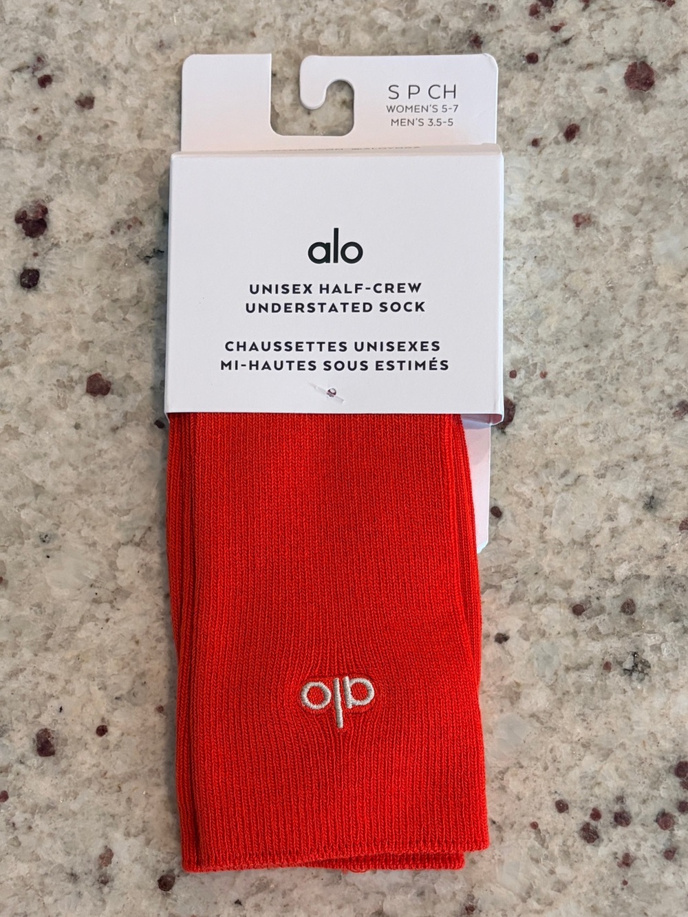 Alo Unisex Half-Crew Understated Socks Red S